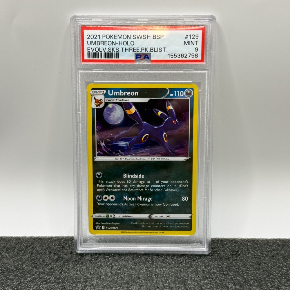 2021 Pokemon SWSH Umbreon Holo Promo SWSH129 PSA 9 Mint Evolving Skies Blister